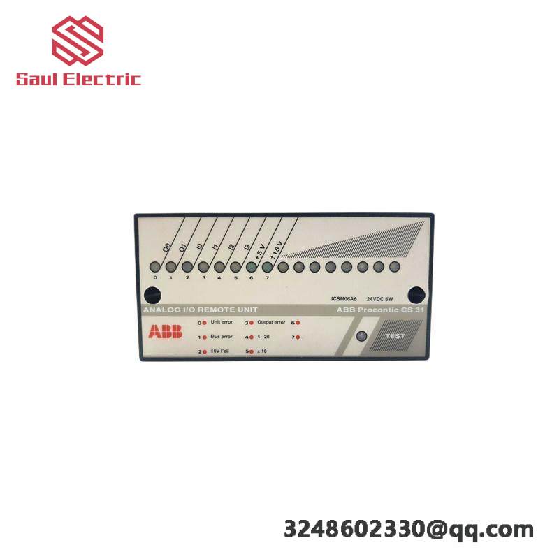 ABB ICSM06A6 FPR3350601R1062 Analog I/O Remote Unit: Precision Control in Industrial Automation